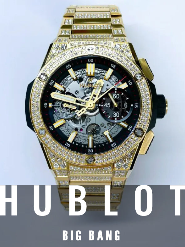 ダイヤモンド満開!! その数1026個!!! 【HUBLOT】ビッグ・バン インテグレーテッド イエローゴールド パヴェ/451.VX.1130.VX.3704