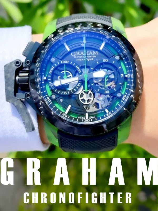 グラハムのアイコンデザイン グラハム クロノファイター スーパーライト カーボン ストリップ スケルトン グリーン/品番:2CCCK.G01A