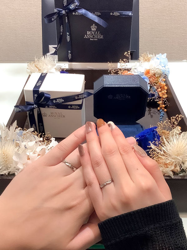 I様 ロイヤルアッシャー エンゲージメントリング&マリッジリング お求めいただき誠にありがとうございます/ERA820 / WRB079 / WRA069
