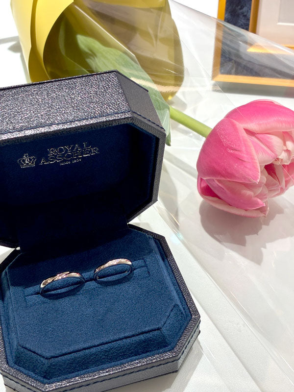 K様・M様 ロイヤル・アッシャー 結婚指輪 シリーズ:クラウン お求めいただき誠にありがとうございます/WRA066/WRB076
