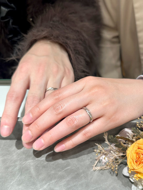 K様・Y様 ロイヤル・アッシャー 結婚指輪 シリーズ：ピュールプラチナ