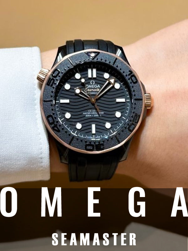 【オメガフェア開催中!】ブラック×セドナゴールドで大人ラグジュアリーを演出!│OMEGA SEA MASTER DIVER 300M 品番:210.62.44.20.01.001