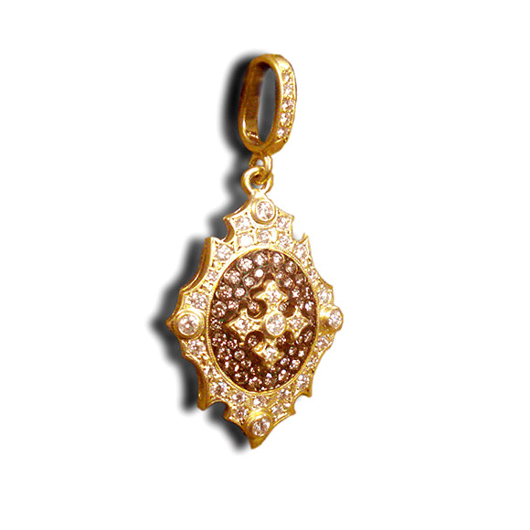 ミニ クイーン オブ スペード ペンダント/ファンシー クロス アップリケ