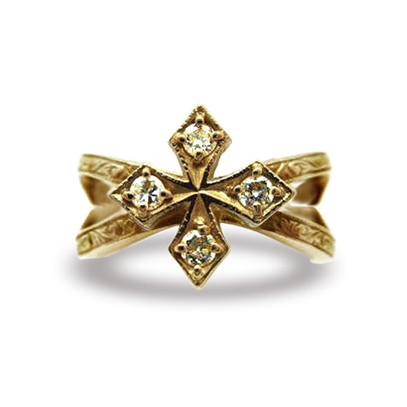 ラージ スター ファンシー クロス リング