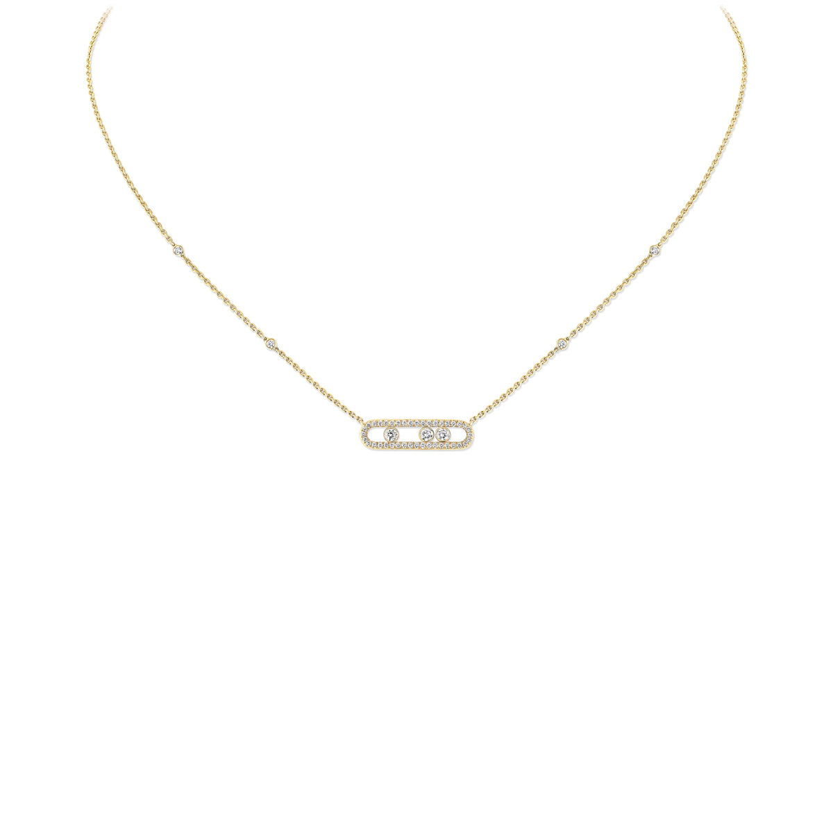 Move Classique pavé necklace small model<br><font size=1pt>ベビー ムーヴ パヴェ ネックレス スモール</font>