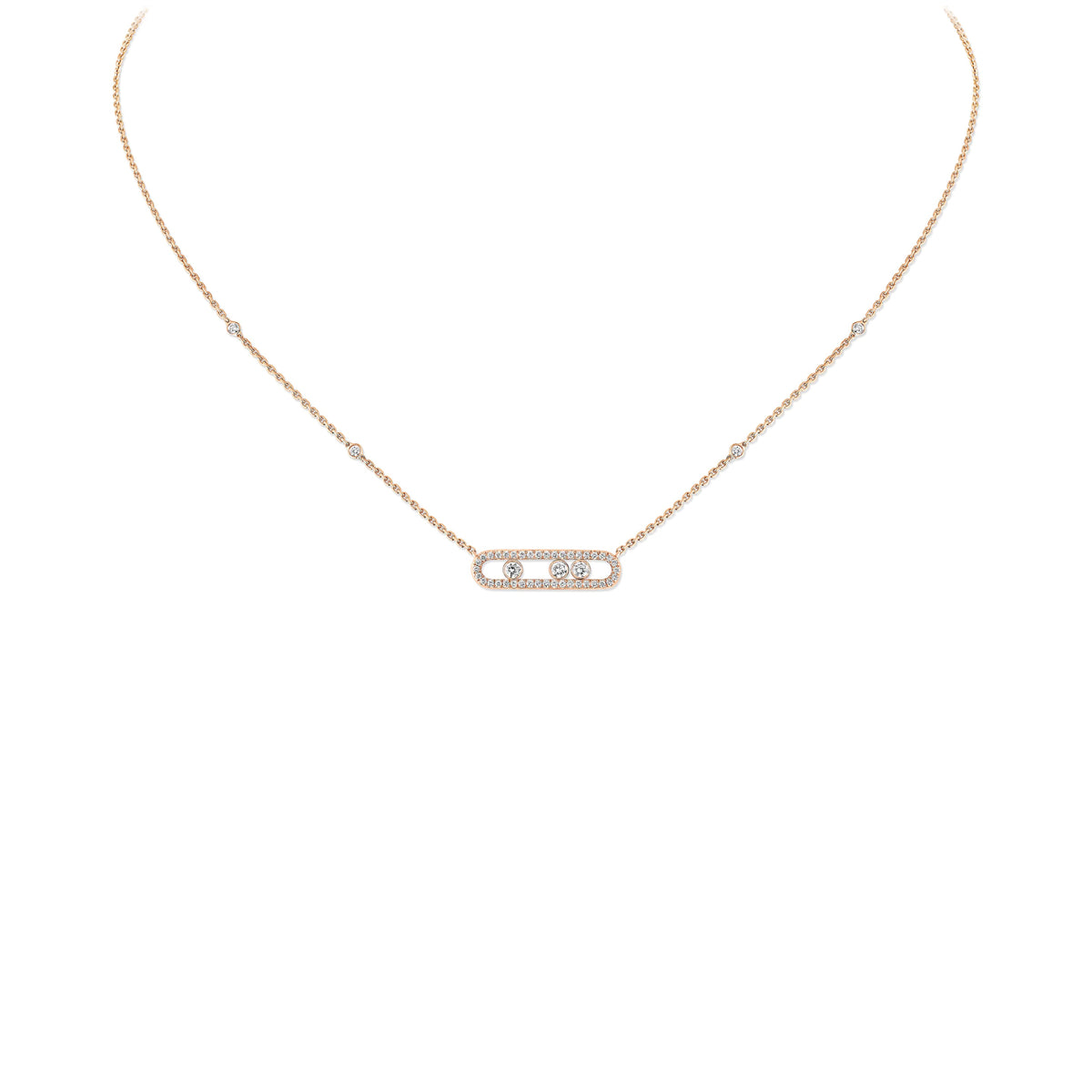 Move Classique pavé necklace small model<br><font size=1pt>ベビー ムーヴ パヴェ ネックレス スモール</font>