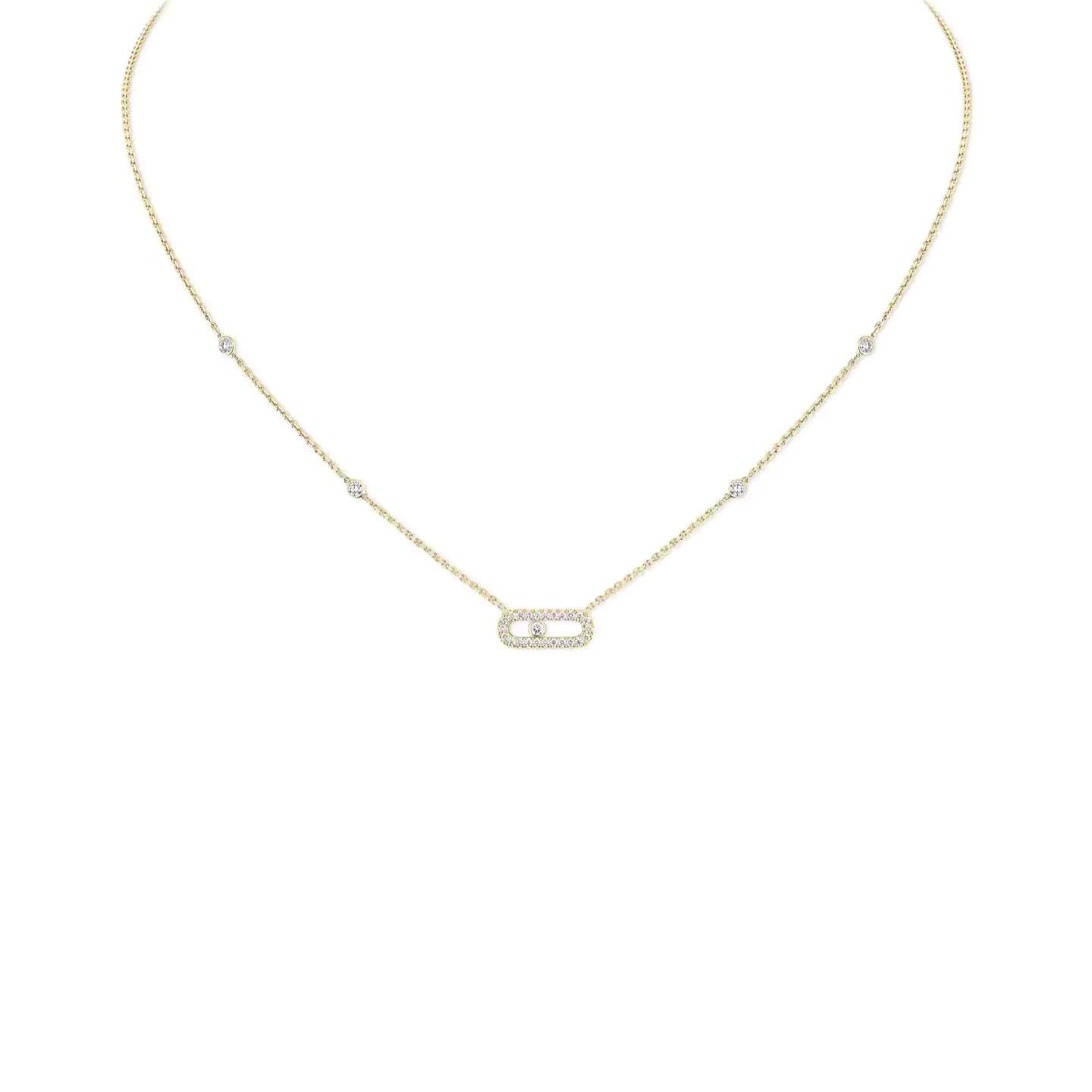 Move Uno pavé necklace<br><font size=1pt>ムーヴ ウノ パヴェ ネックレス</font>