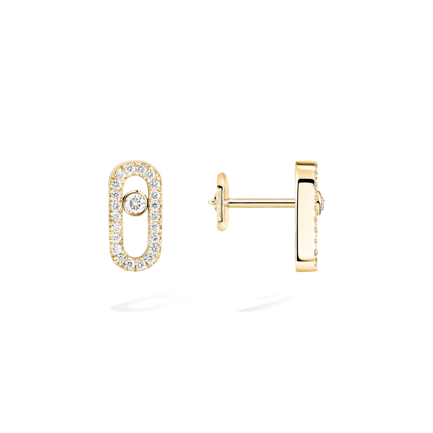 Move Uno pavé stud earrings<br><font size=1pt>ムーヴ ウノ パヴェ ピュス イヤリング</font>
