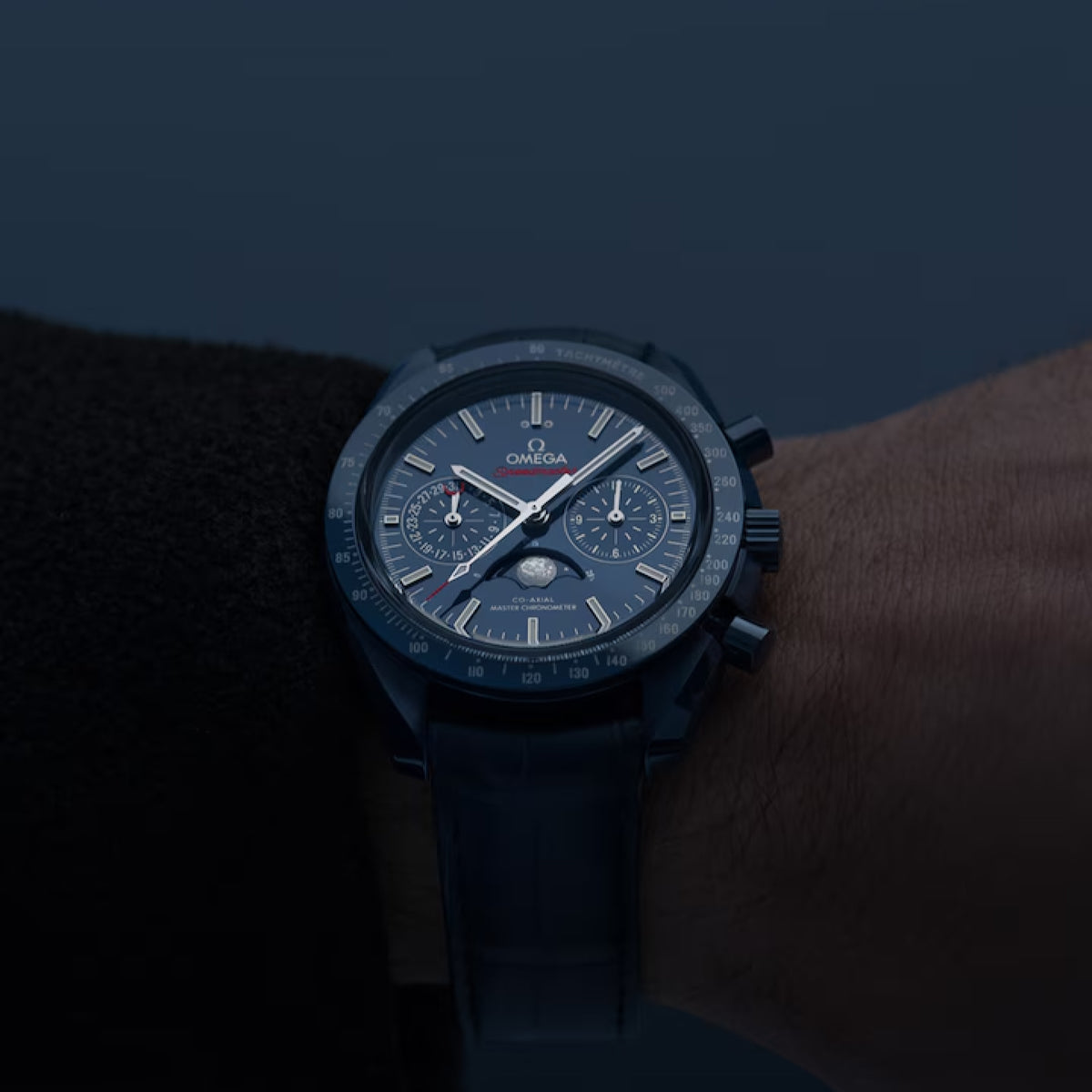 SPEEDMASTER MOONPHASE<br>BLUE SIDE OF THE MOON 44.25mm<br><font size=1pt>スピードマスター ムーンフェイズ ブルー サイド オブ ザ ムーン44.25mm</font>