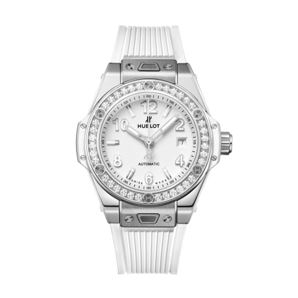 BIG BANG ONE CLICK STEEL WHITE DIAMONDS 33mm<br><font size=1pt>ビッグ・バン ワンクリック STEELWHITE DIAMONDS 33mm</font>