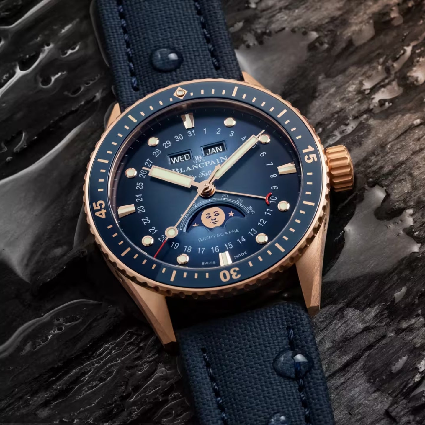 FIFTY FATHOMS BATHYSCAPHE QUANTIEME COMPLET PHASES DE LUNE<br><font size=1pt>フィフティ ファゾムス バチスカーフ コンプリートカレンダー</font>