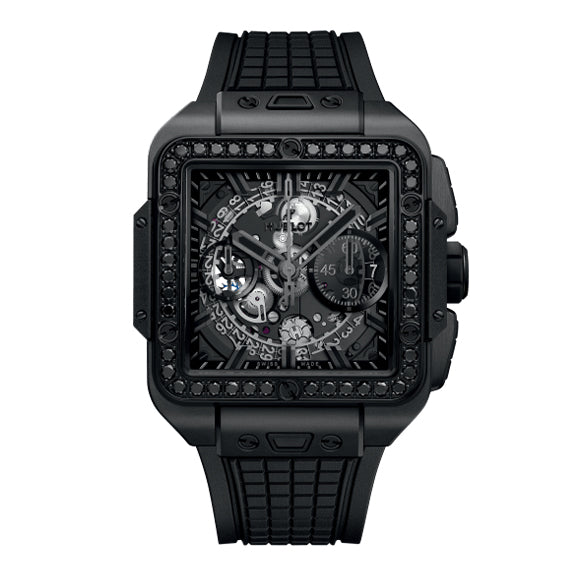 SQUARE BANG UNICO<br>ALL BLACK DIAMONDS 42mm<br><font size=1pt>スクエア・バン ウニコ オールブラック ダイヤモンド 42mm</font>