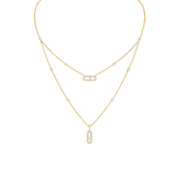 ムーヴ ウノ 二連 パヴェ ネックレス