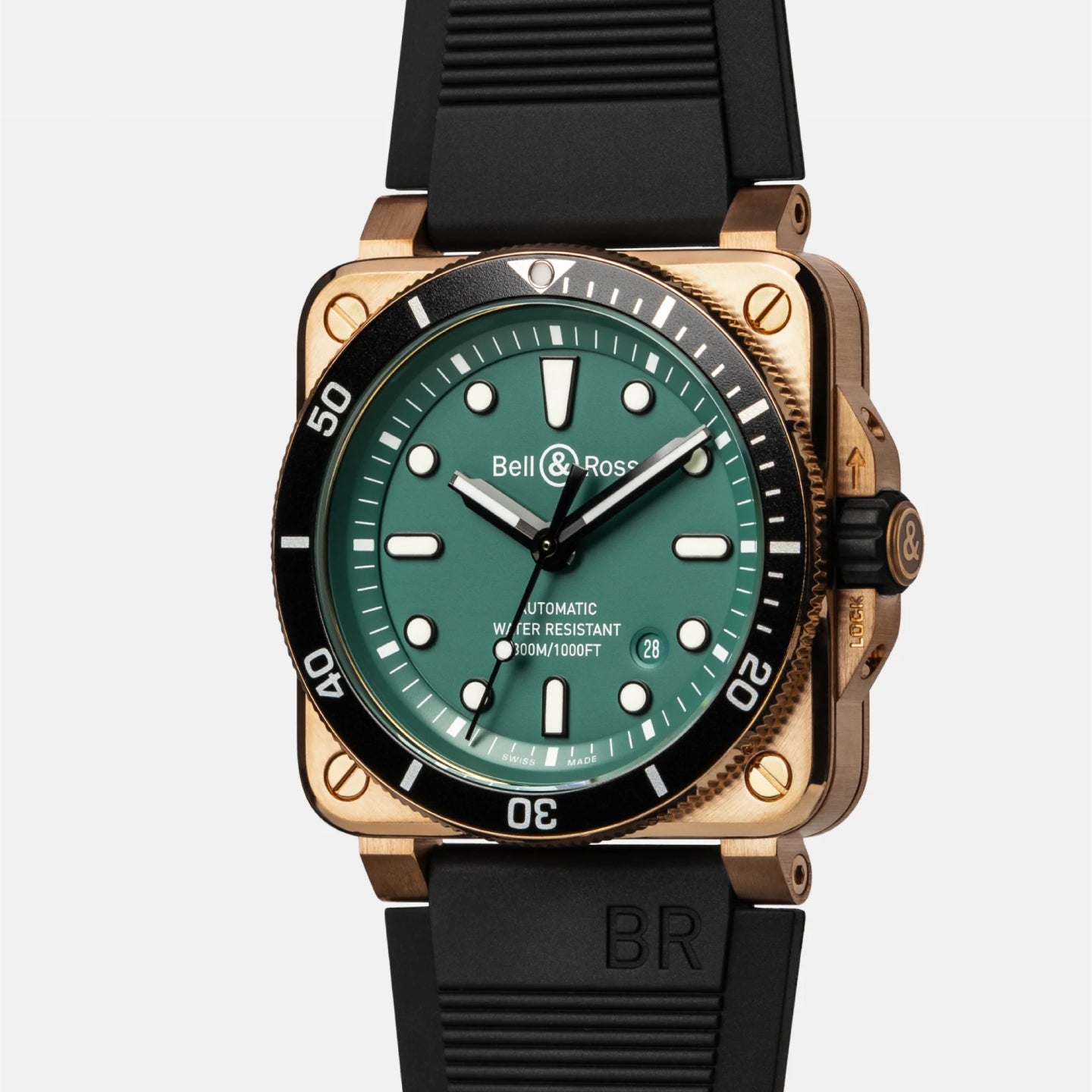 BR-03 DIVER BLACK & GREEN BRONZE<br><font size=1pt>BR-03 ダイバー ブラック&グリーン ブロンズ</font>