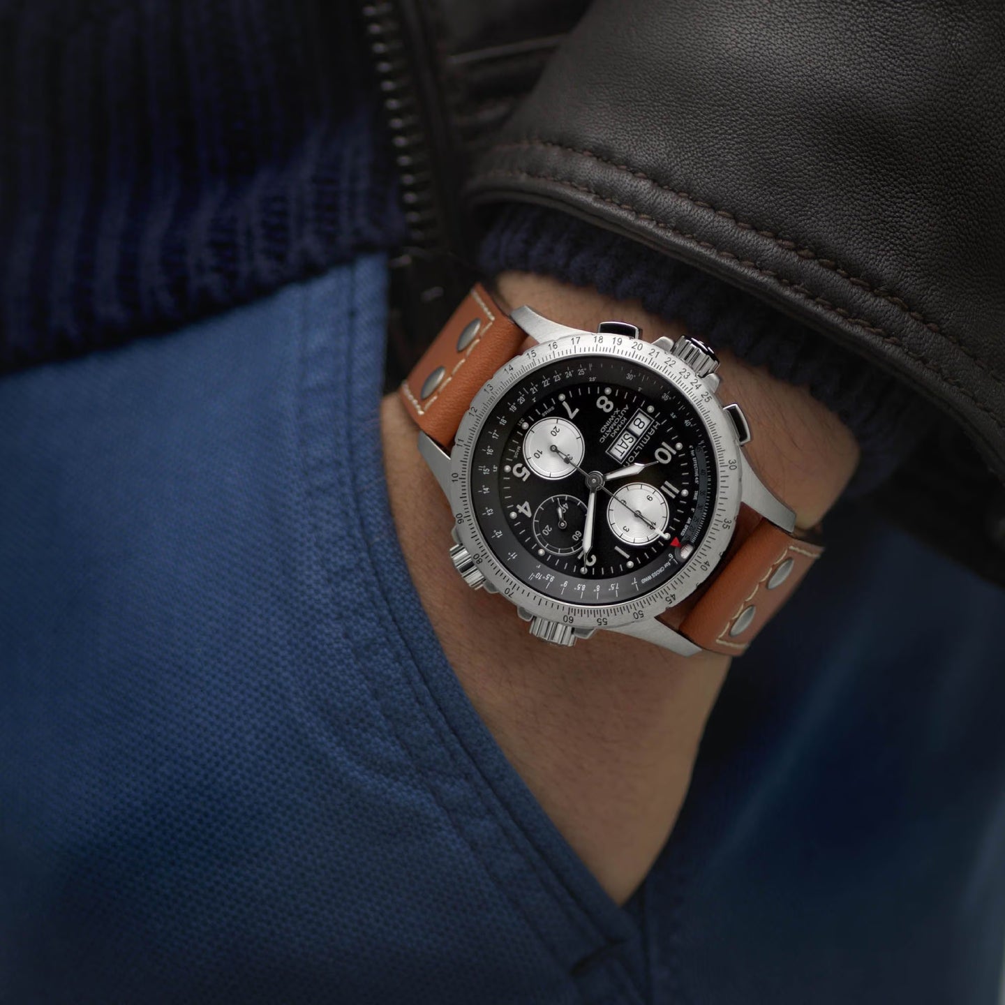 Khaki Aviation<br>X-Wind Auto Chrono<br><font size=1pt> カーキアビエーション<br>X-ウィンド オート クロノ</font>