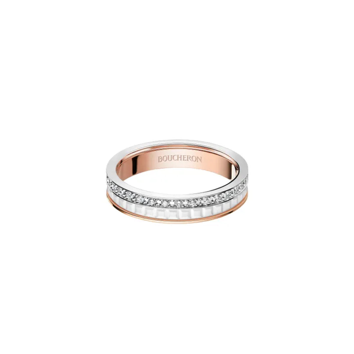 QUATRE WHITE EDITION WEDDING BAND<br><font size=1pt>キャトル ホワイト リング ハーフ ダイヤモンド</font>