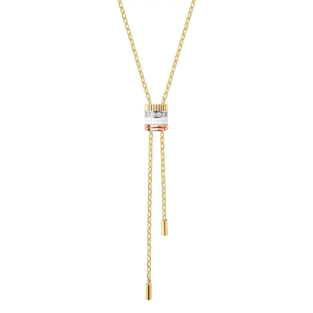 QUATRE WHITE EDITION TIE NECKLACE LARGE MODEL<br><font size=1pt>キャトル ホワイト タイネックレス ミディアム</font>