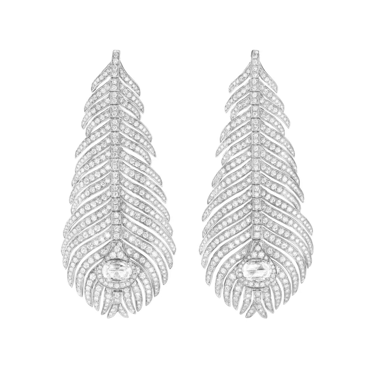 PLUME DE PAON PENDANT EARRINGS<br><font size=1pt>プリュム ドゥ パオン ペンダントイヤリング ラージ</font>