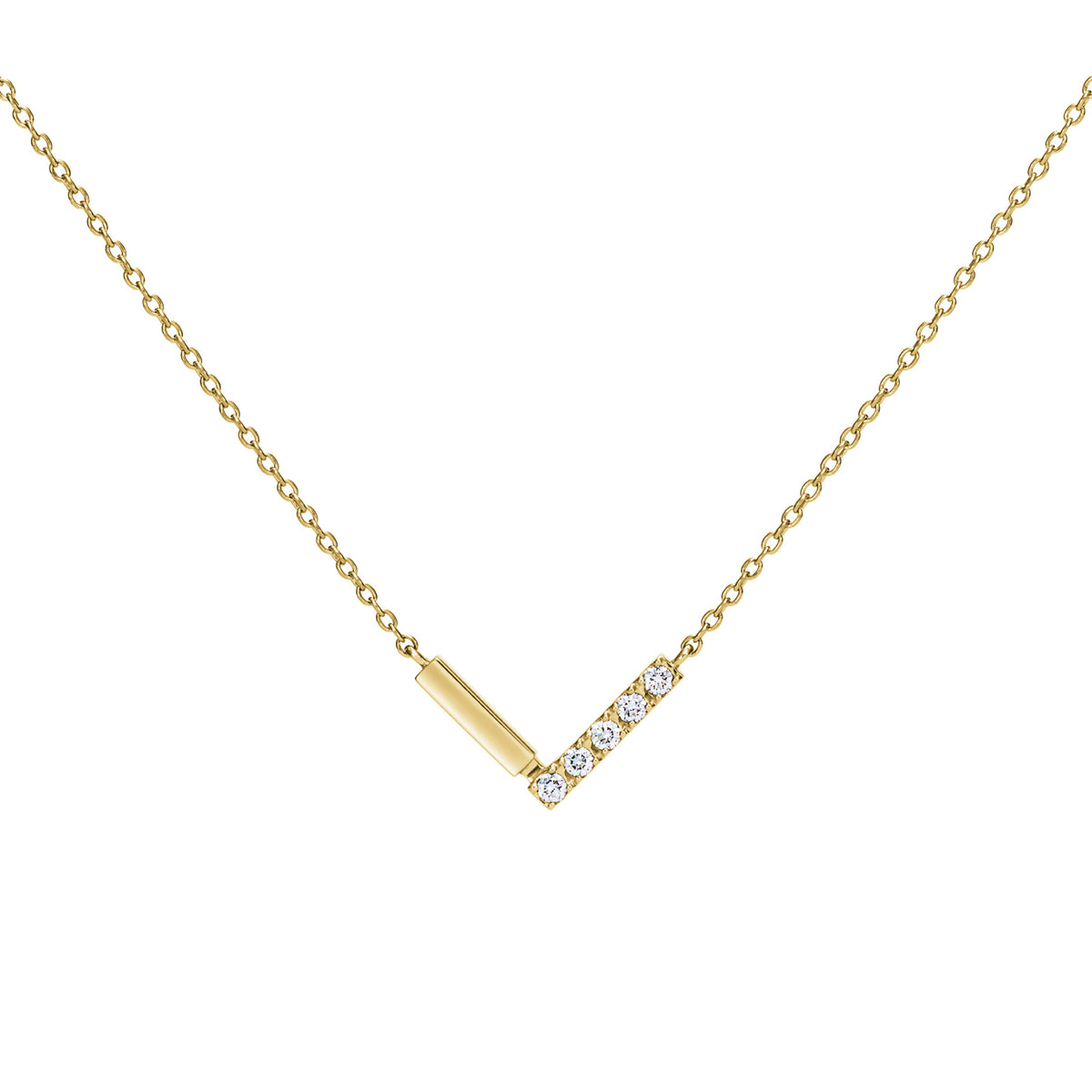 LINE K18YG DIAMOND PENDANT<br><font size=1pt>ライン K18イエローゴールド ダイヤモンド ペンダント</font>