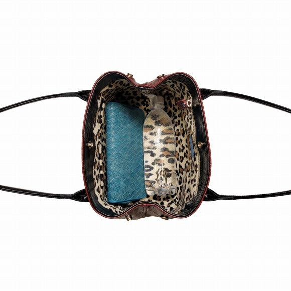 ポケットマン バッグ レッド/ブラック/レオパード