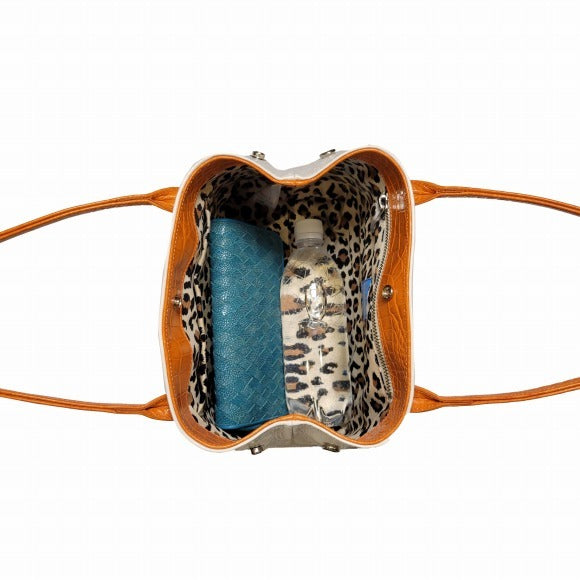 ポケットマン バッグ ホワイト/オレンジ/レオパード