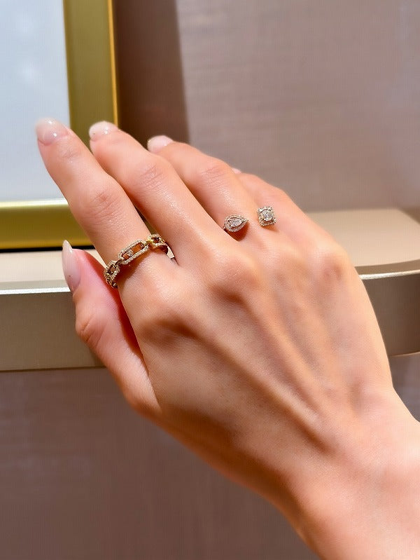 今欲しい！心躍る本命ジュエリーはこれ！！／メシカ ムーヴリンク マルチパヴェ リング 12012-YG/マイツイン トワ＆モワ リング 06471-PG