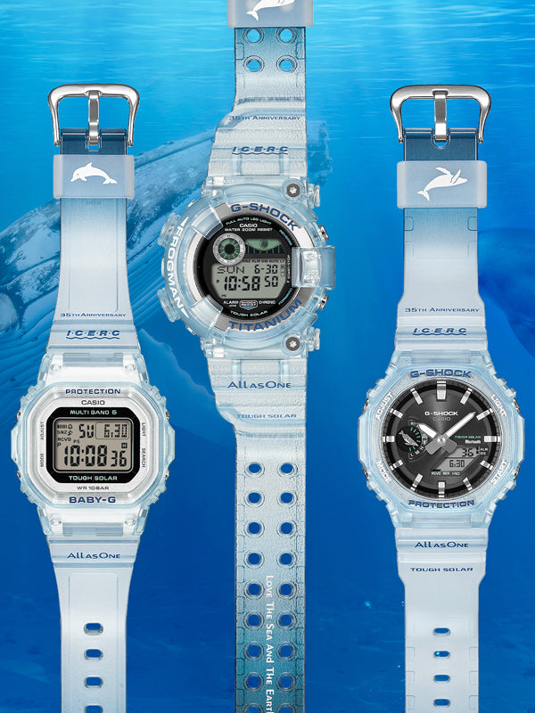 【新作】透き通るブルー！カシオG-SHOCK＆BABY-G「イルクジ」35周年モデル！GW-8202K-2JR／GA-B2100KB-2AJR／BGD-5650K-2JR
