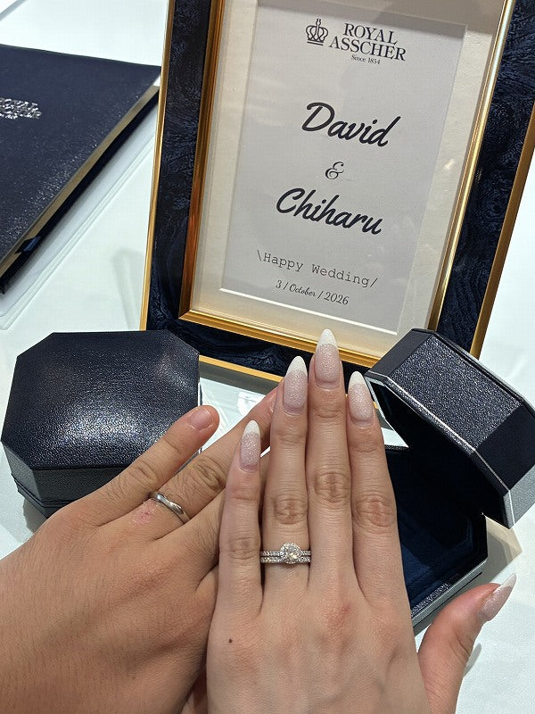 D様・C様 ロイヤル・アッシャー　婚約指輪　結婚指輪　お求めいただき誠にありがとうございます ／ERA820 ／WRA070/WRB080