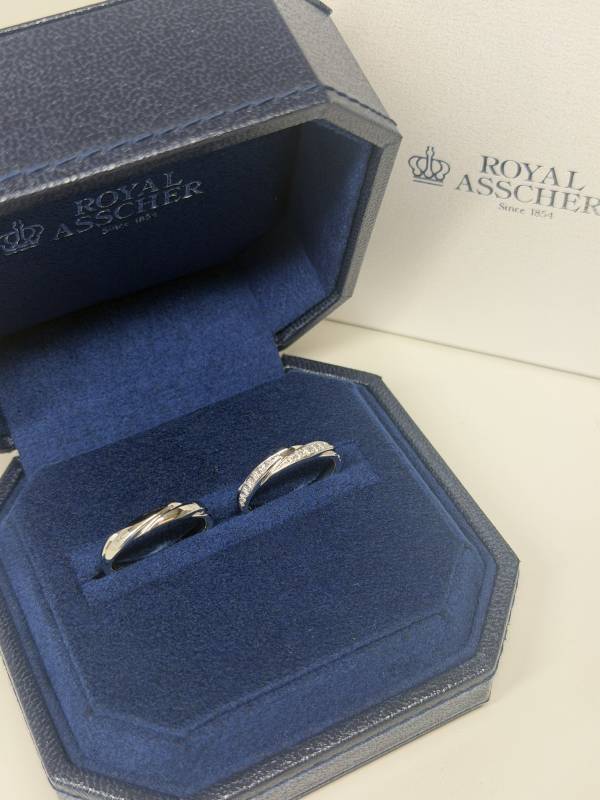S様・W様 ROYAL ASSCHER マリッジリング お求めいただき誠にありがとうございます／WRB911・WRA901