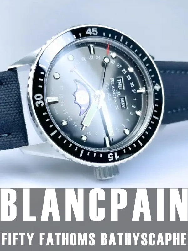 複雑機構を盛り込んだ老舗ブランドの傑作⌚│BLANCPAIN Fifty Fathoms BATHYSCAPHE QUANTIĒME COMPLET PHASES DE LUNE　5054 1210 G52A