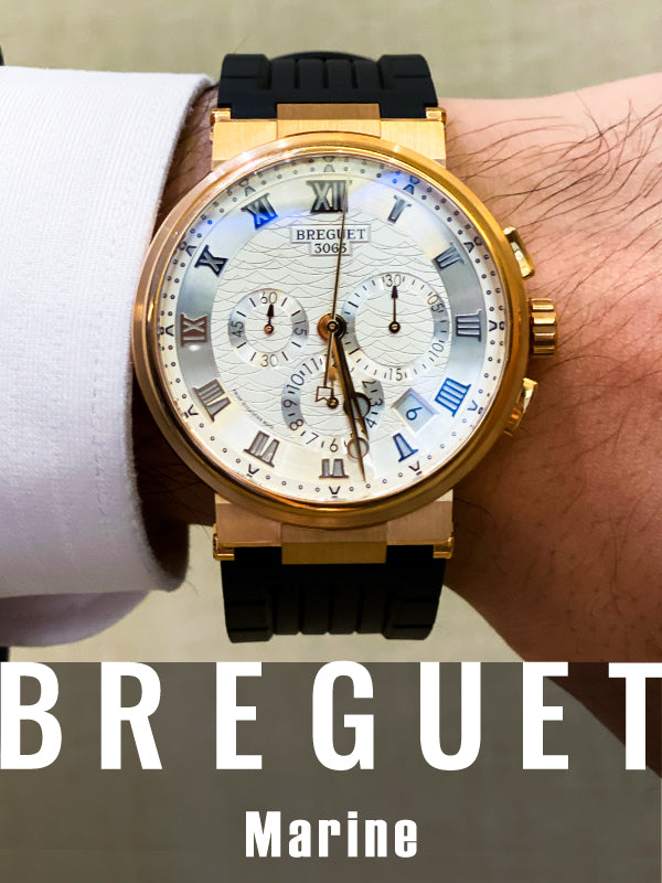 ローズゴールドの品格漂う名品！　ブレゲ　マリーン クロノグラフ 5527／品番： 5527BR/12/5WV