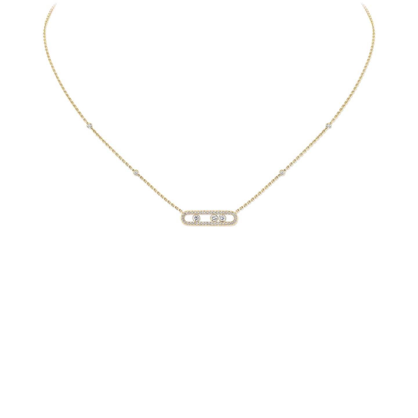 Move Classique pavé necklace small model<br><font size=1pt>ベビー ムーヴ パヴェ ネックレス スモール</font>