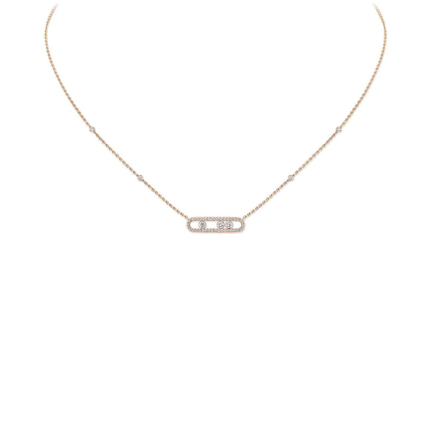 Move Classique pavé necklace small model<br><font size=1pt>ベビー ムーヴ パヴェ ネックレス スモール</font>