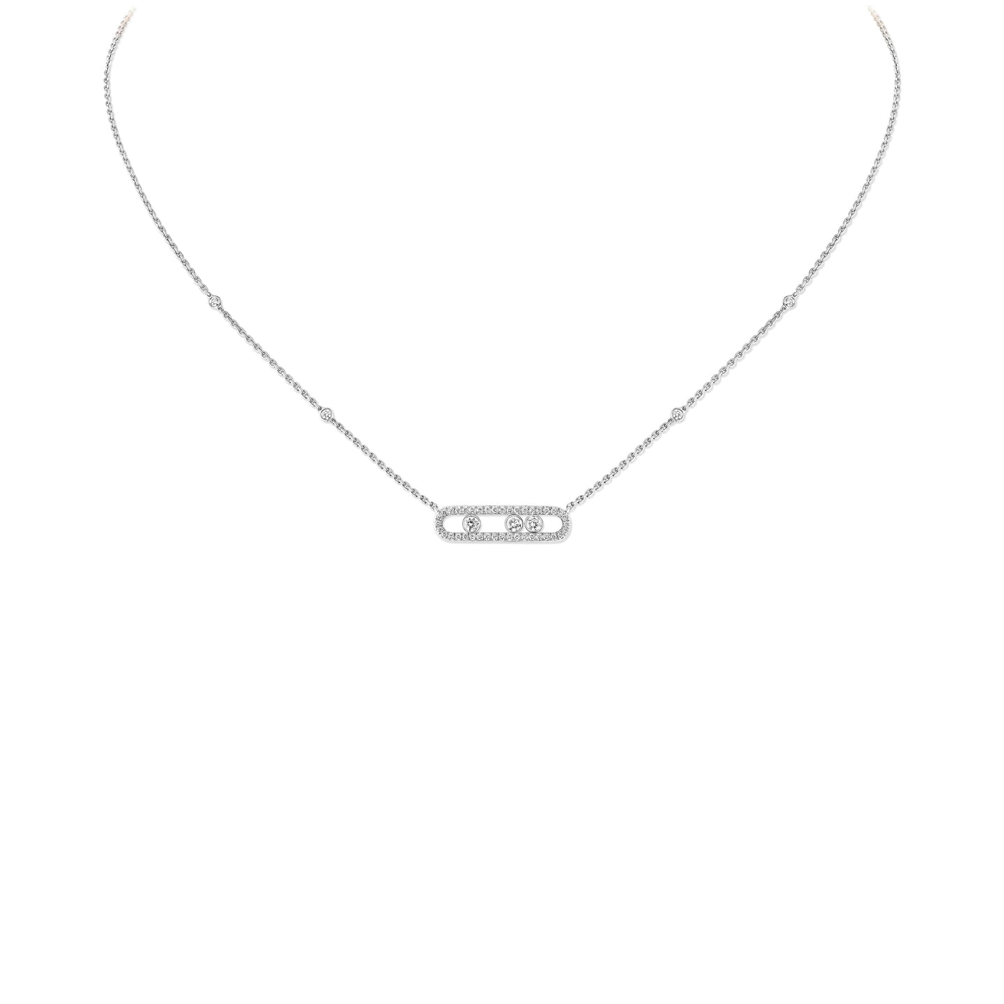 Move Classique pavé necklace small model<br><font size=1pt>ベビー ムーヴ パヴェ ネックレス スモール</font>