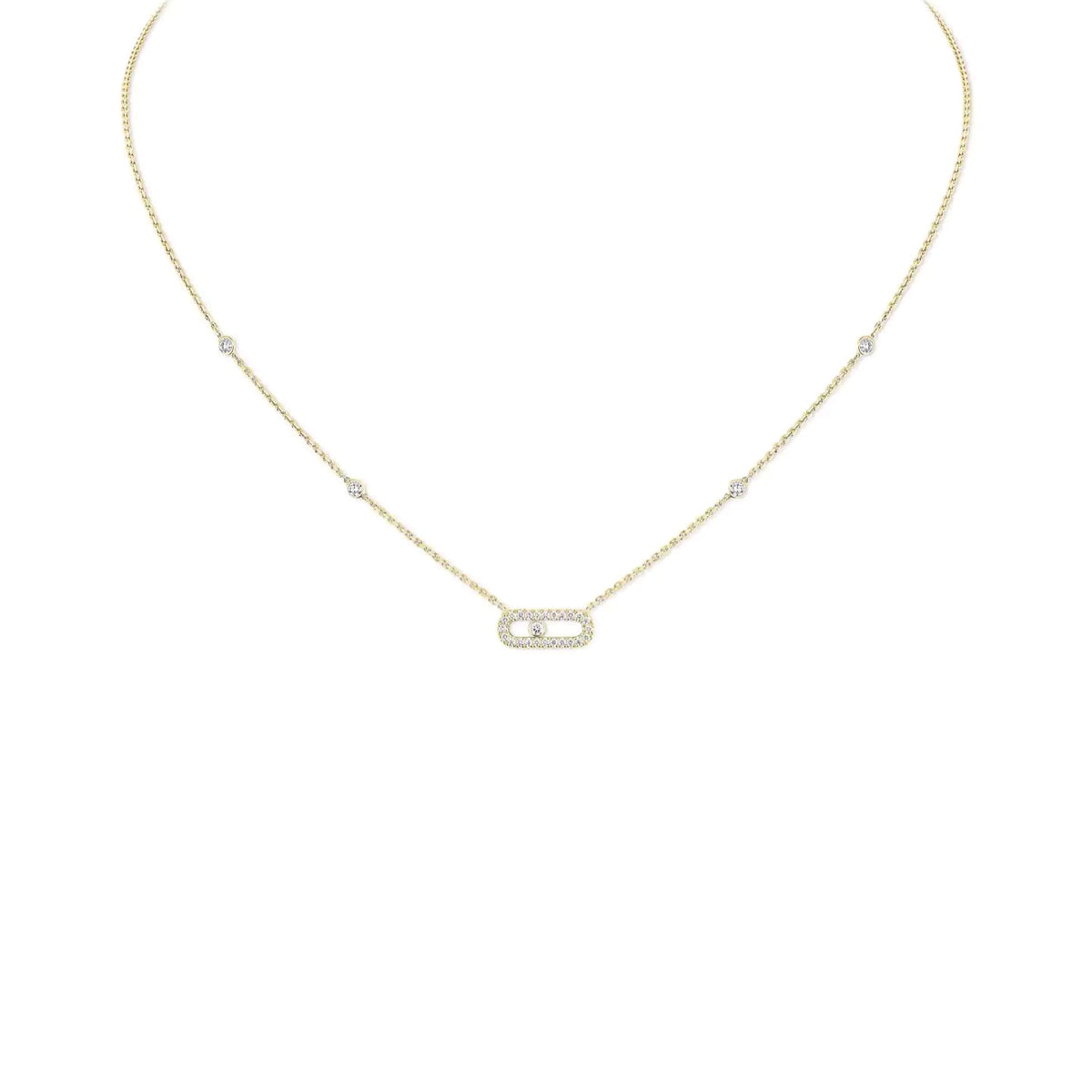 Move Uno pavé necklace<br><font size=1pt>ムーヴ ウノ パヴェ ネックレス</font>