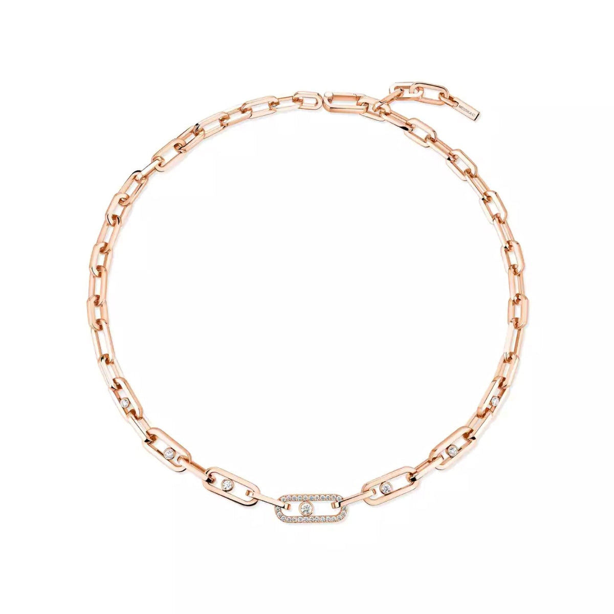 Move Link half pavé necklace<br><font size=1pt>ムーヴ リンク セミパヴェ ネックレス</font>