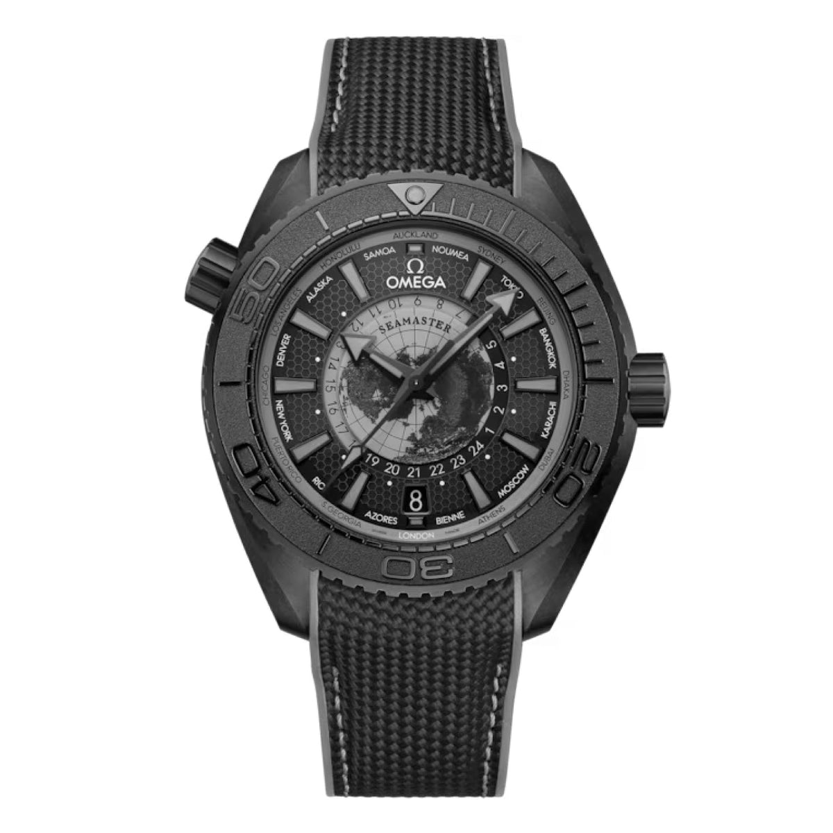 SEAMASTER PLANET OCEAN 600M WORLD TIMER 45.5mm<br><font size=1pt>シーマスター プラネット オーシャン 600M ワールドタイマー 45.5mm</font>