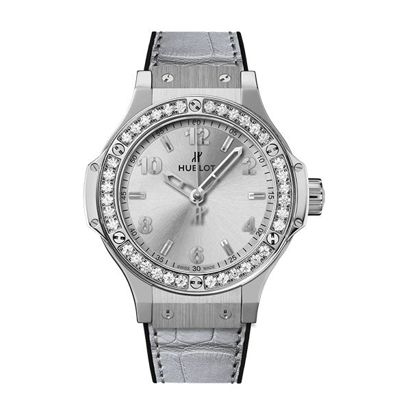 BIG BANG MONOCHROME STEEL DIAMONDS 38mm<br><font size="1"></font>ビッグ・バン モノクローム スチール ダイヤモンド 38mm