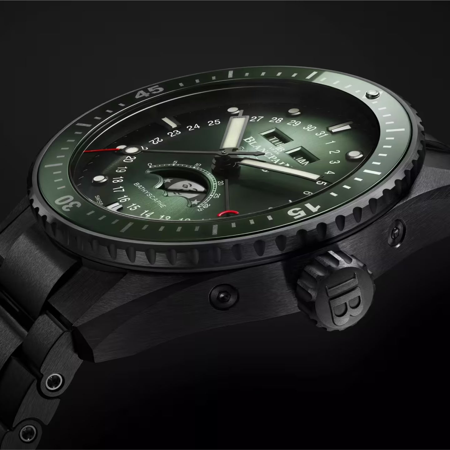 FIFTY FATHOMS BATHYSCAPHE QUANTIEME COMPLET PHASES DE LUNE<br><font size=1pt>フィフティ ファゾムス バチスカーフ コンプリートカレンダー</font>