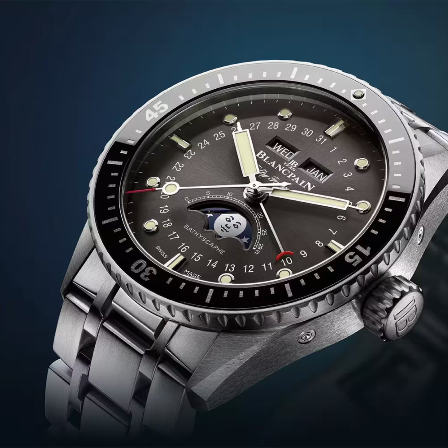 FIFTY FATHOMS BATHYSCAPHE QUANTIEME COMPLET PHASES DE LUNE<br><font size=1pt>フィフティ ファゾムス バチスカーフ コンプリートカレンダー</font>