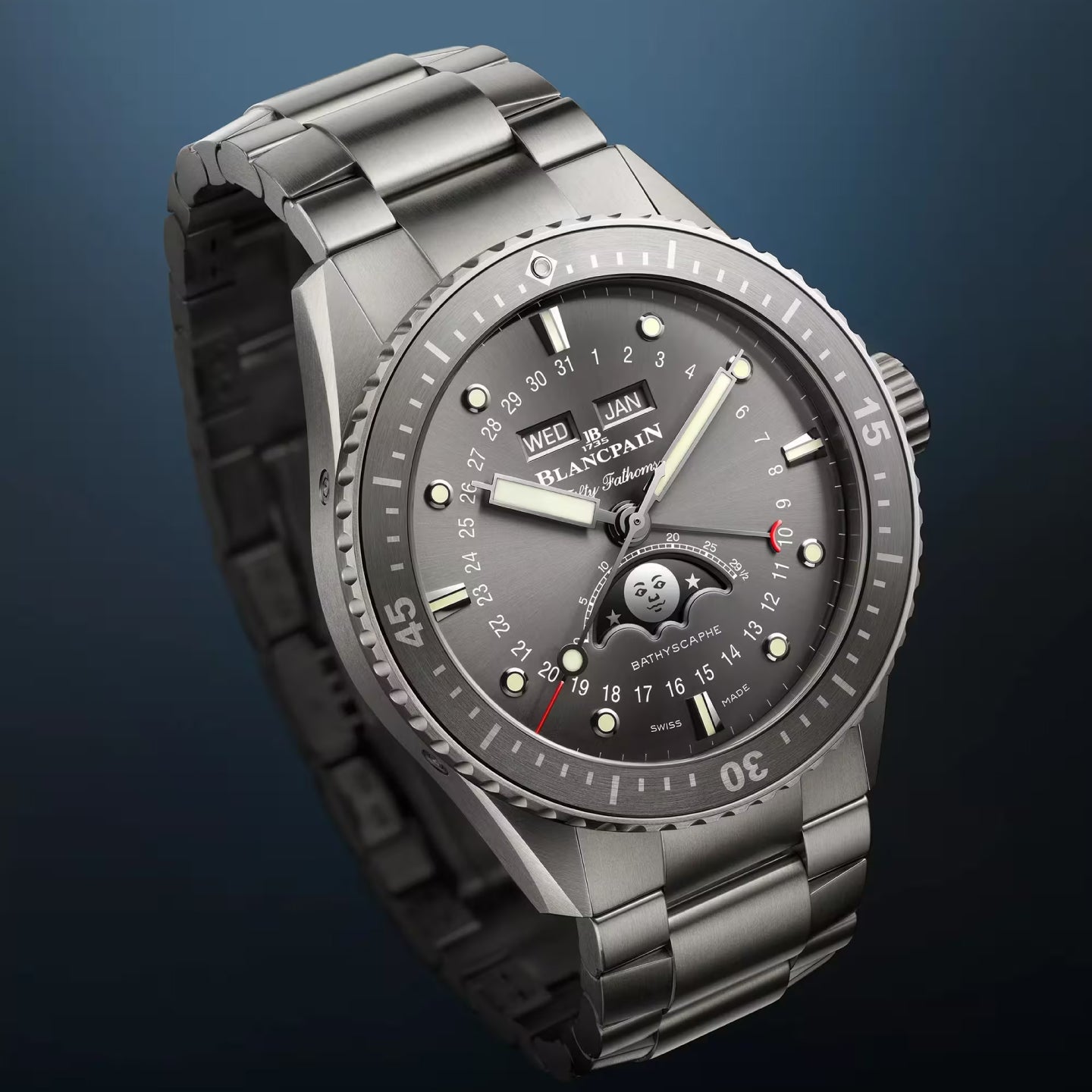 FIFTY FATHOMS BATHYSCAPHE QUANTIEME COMPLET PHASES DE LUNE<br><font size=1pt>フィフティ ファゾムス バチスカーフ コンプリートカレンダー</font>