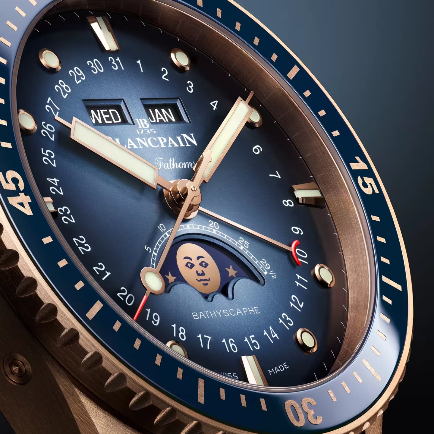 FIFTY FATHOMS BATHYSCAPHE QUANTIEME COMPLET PHASES DE LUNE<br><font size=1pt>フィフティ ファゾムス バチスカーフ コンプリートカレンダー</font>