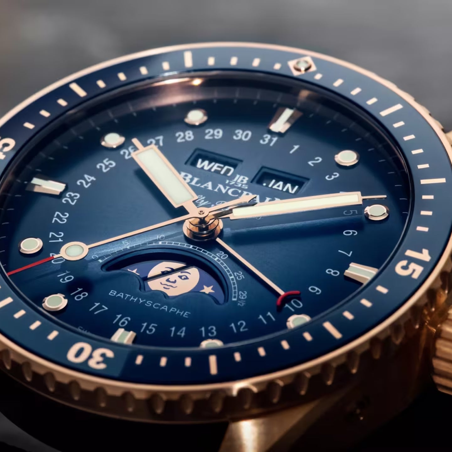 FIFTY FATHOMS BATHYSCAPHE QUANTIEME COMPLET PHASES DE LUNE<br><font size=1pt>フィフティ ファゾムス バチスカーフ コンプリートカレンダー</font>
