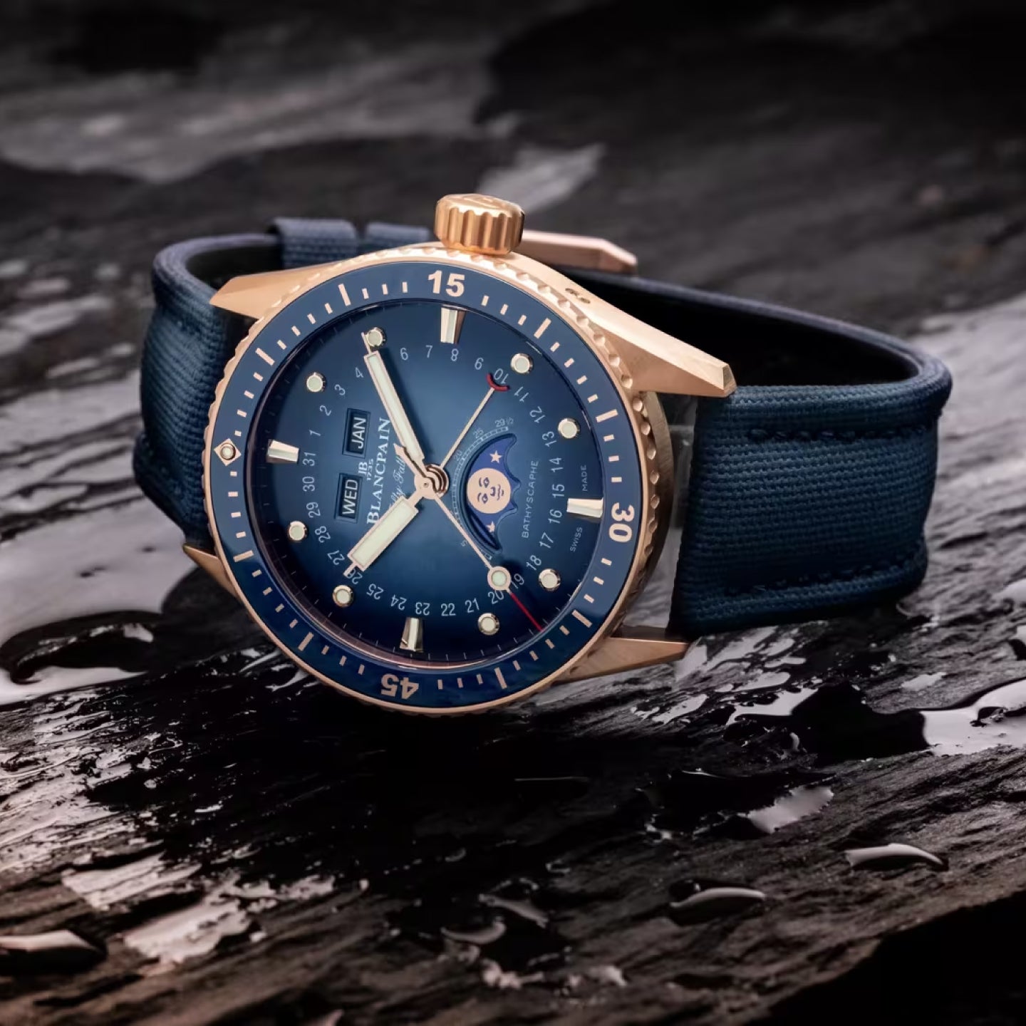 FIFTY FATHOMS BATHYSCAPHE QUANTIEME COMPLET PHASES DE LUNE<br><font size=1pt>フィフティ ファゾムス バチスカーフ コンプリートカレンダー</font>