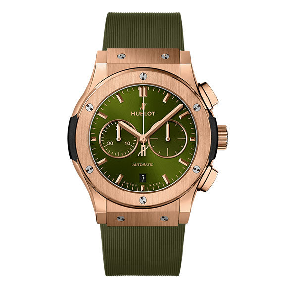 HUBLOT／ウブロ／CLASSIC FUSION CHRONOGRAPH KING GOLD GREEN 42mm
