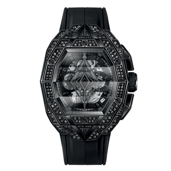 SPIRIT OF BIG BANG SANG BLUE ALL BLACK PAVE 42mm<br><font size=1pt>スピリット オブ ビッグ・バン サンブルー オールブラック パヴェ 42mm</font>