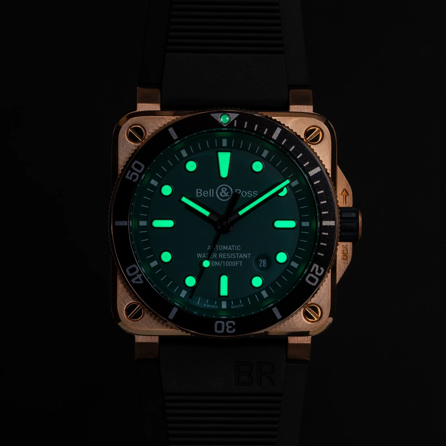 BR-03 DIVER BLACK & GREEN BRONZE<br><font size=1pt>BR-03 ダイバー ブラック＆グリーン ブロンズ</font>