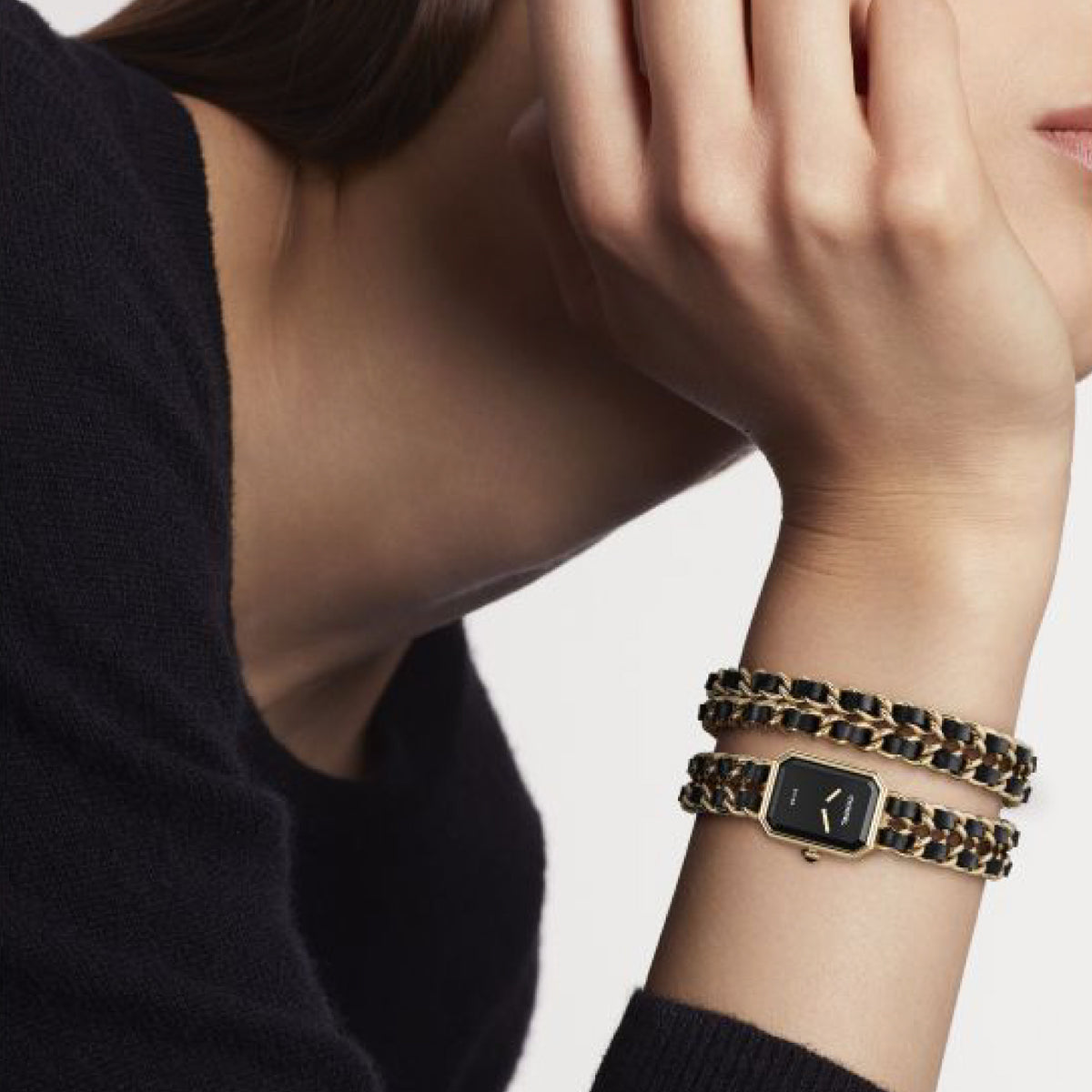 PREMIERE ICONIC CHAIN DOUBLE ROW WATCH<br><font size=1pt>プルミエール アイコニック チェーン ダブル ロウ</font>