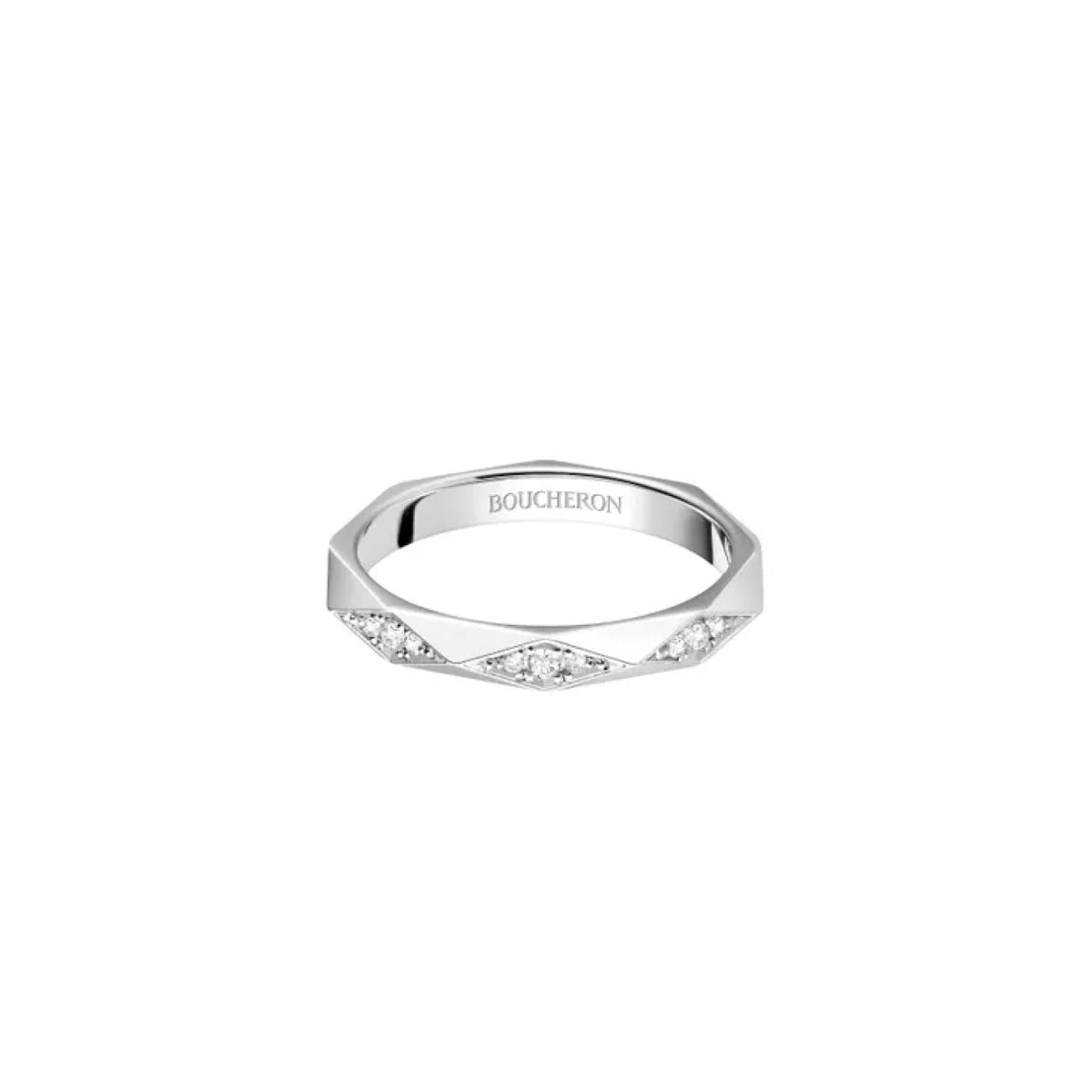FACETTE WEDDING BAND<br><font size=1pt>ファセット リング ミディアム ハーフ パヴェ</font>