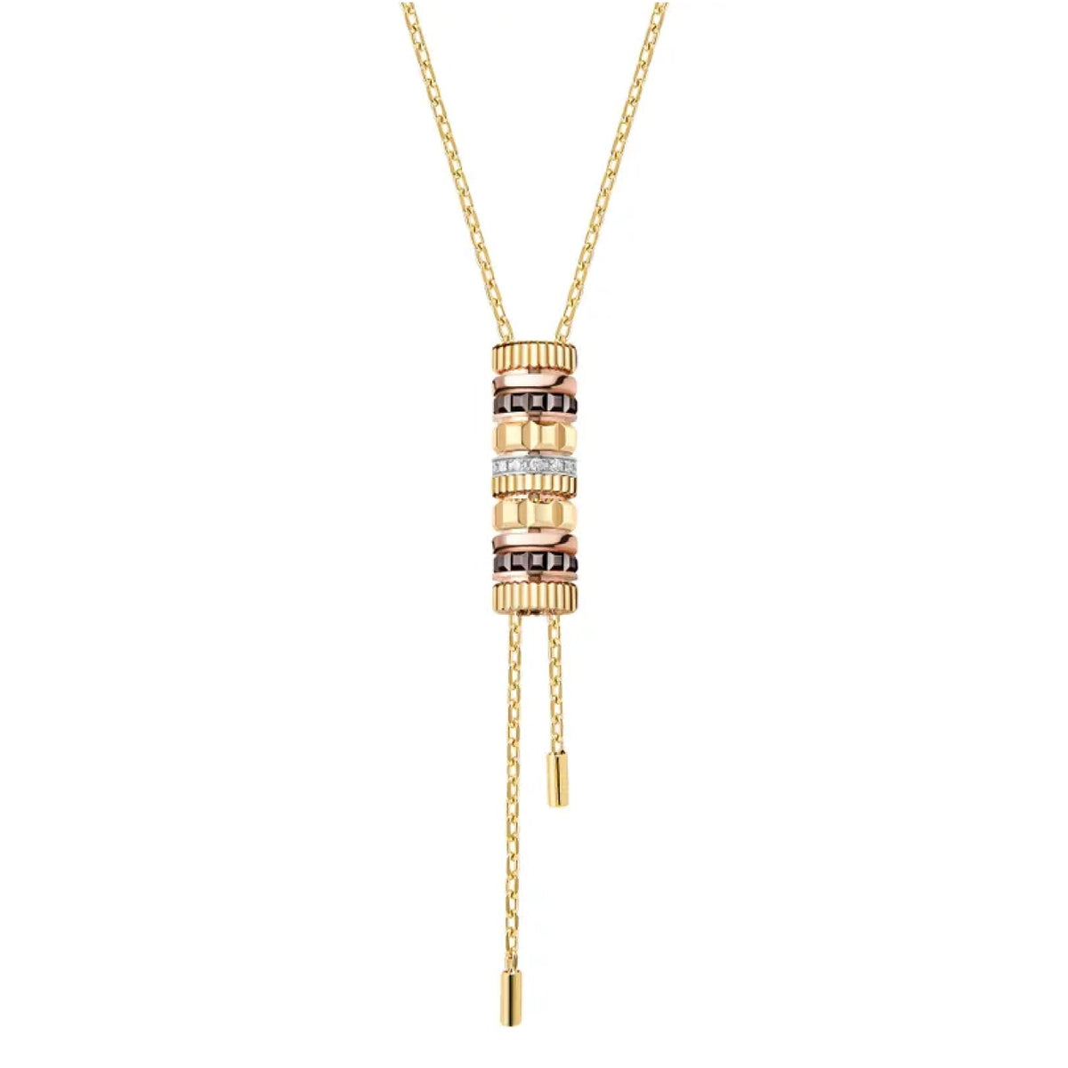 QUATRE CLASSIQUE NECKLACE<br><font size=1pt>キャトル クラシック 2モチーフ タイネックレス</font>
